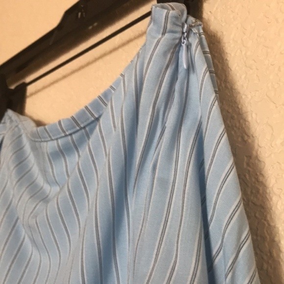 Forever21 Blue PinStriped Midi Wrap Skirt - Picture 5 of 7